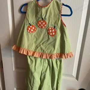 Pumpkin 🎃 embroidered boutique pant set